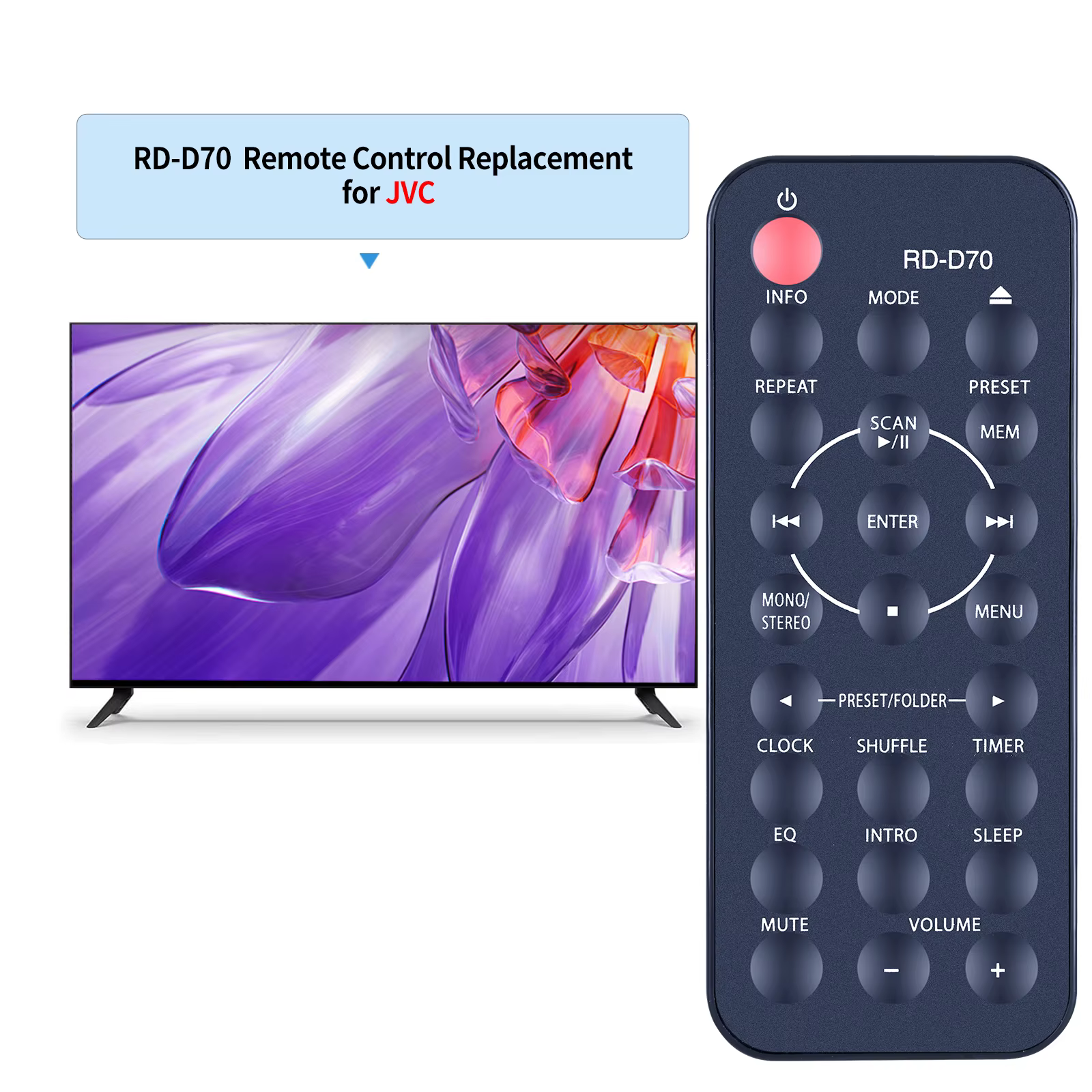 Nuevo Control remoto de RD-D70 para sistema HiFi todo en uno JVC RDD70 RM-SRDD70RA RD-D90 - imagen 2