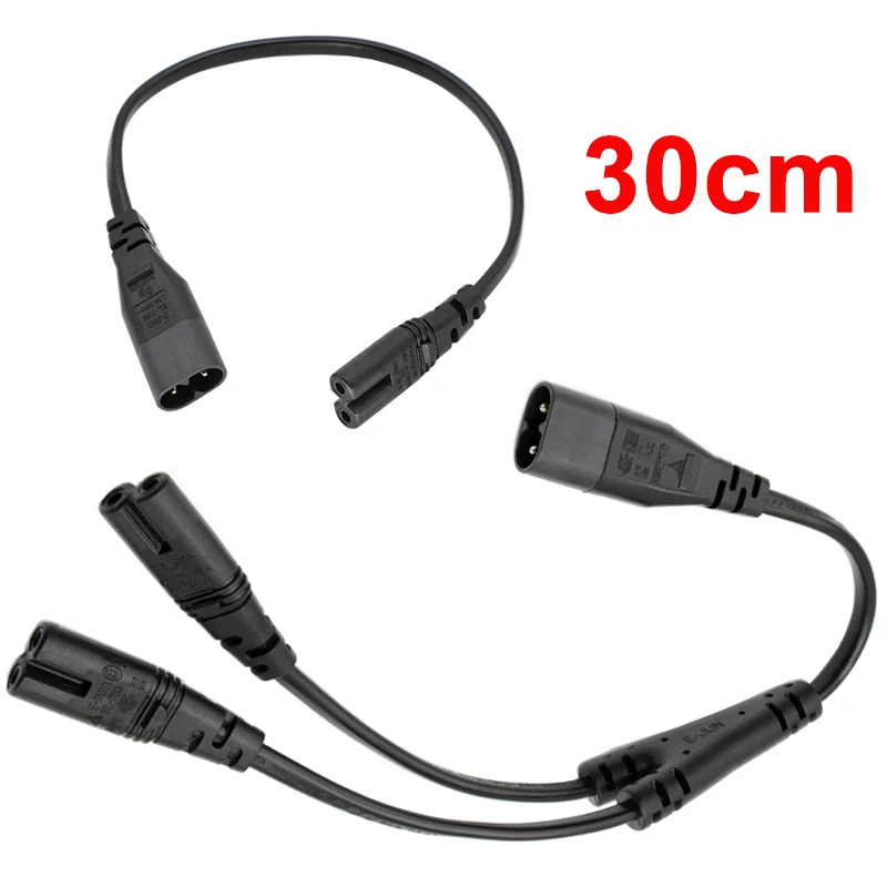 Cable de Alimentación IEC 320 C8 a C7 en Y – Macho a Hembra - imagen 2