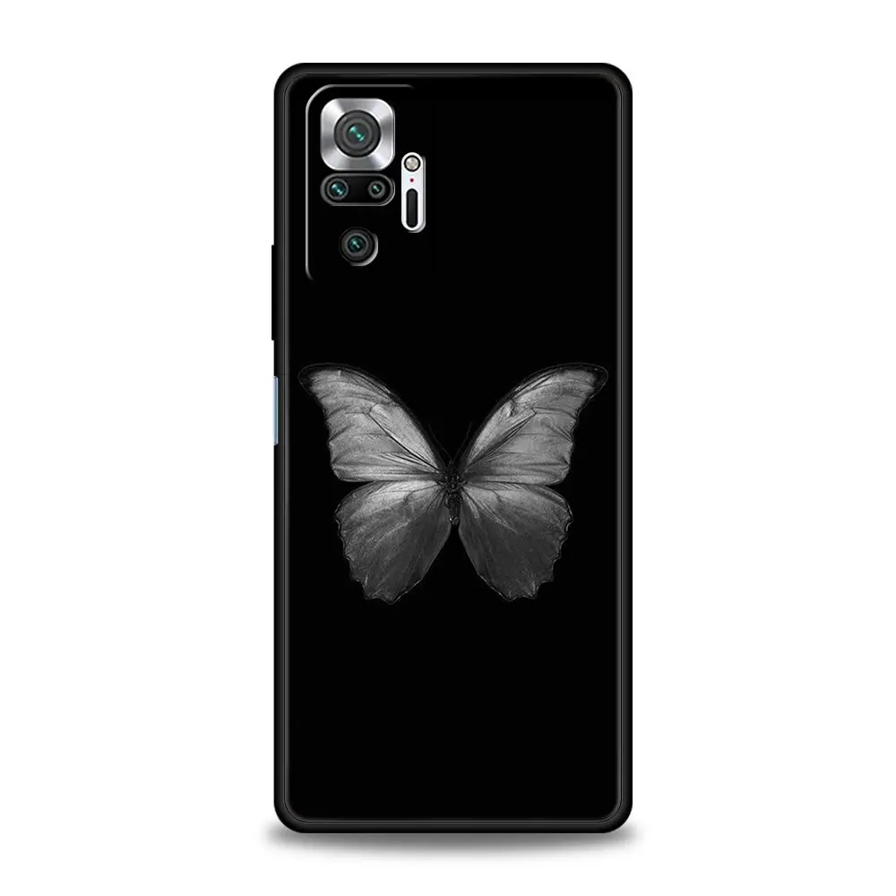 Funda de teléfono para Xiaomi Redmi Note 14 13 12 5G 11 10 Pro Plus 4G 9S 9 14C 13C 12C 10C 9C 9A funda suave de TPU estilo gótico labio negro - imagen 2