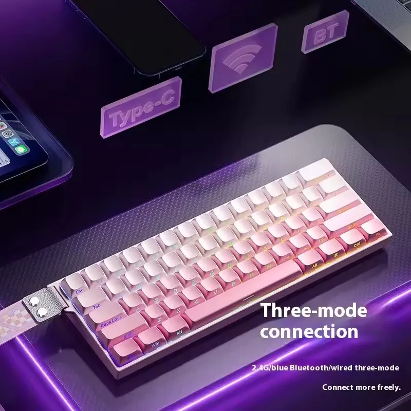 AULA MINI60 HE Teclado magnético inalámbrico triodo FPS Gaming disparador rápido teclado de baja latencia - imagen 2