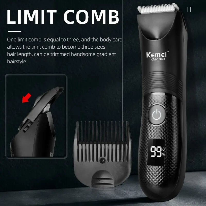 KEMEI-cortapelos profesionales para hombre, juego profesional de cortapelos y cortadora de barbero. - imagen 5
