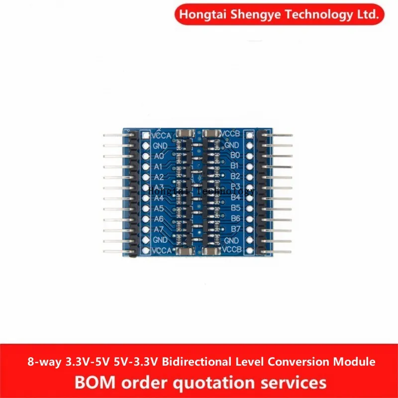 8 vías 3.3V-5V 5V-3.3V IIC UART SPI TTL Módulo de conversión de nivel bidireccional Pin doblado
