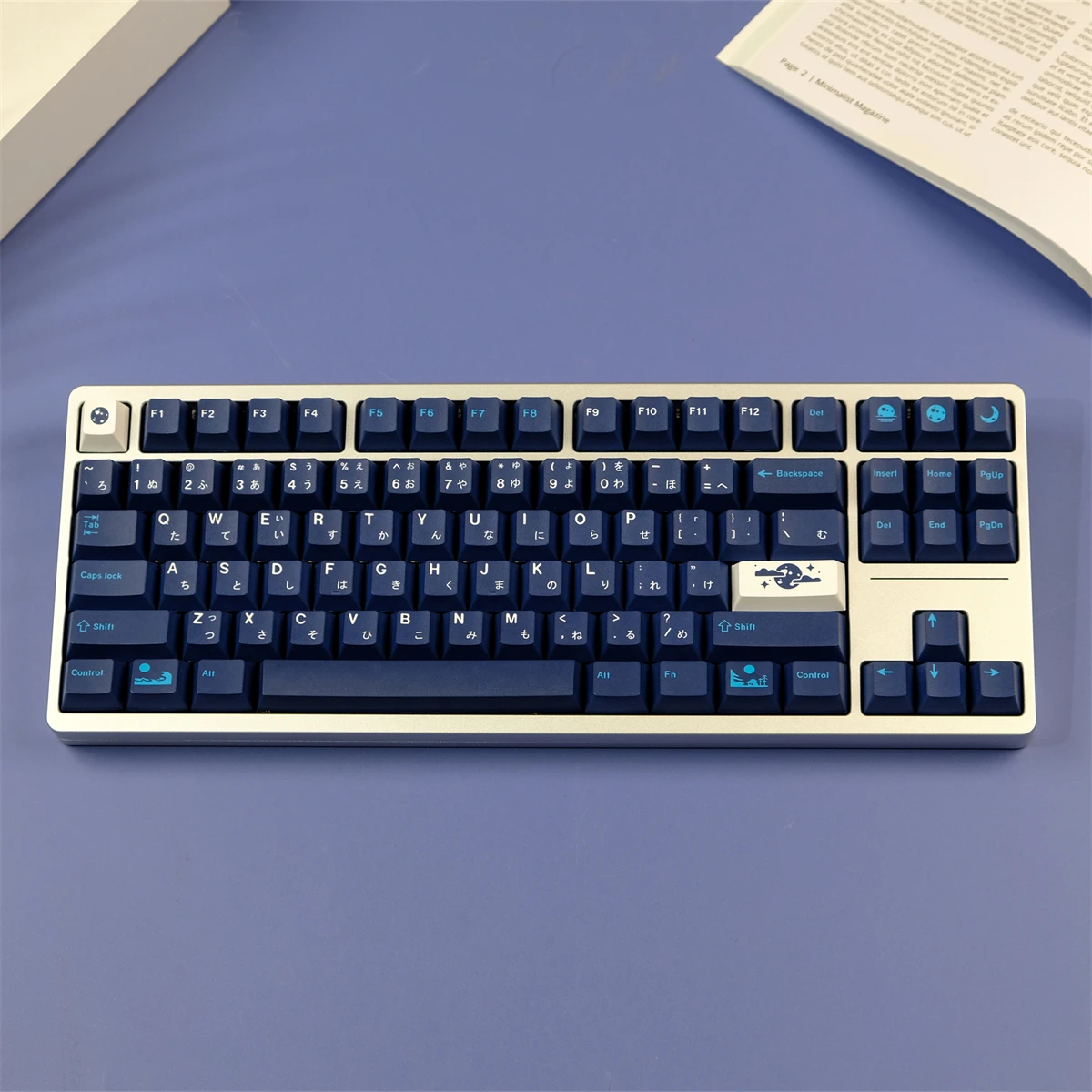 Teclas de luna azul de 129 teclas, teclas de perfil de cereza, teclas de sublimación de tinte PBT para teclado mecánico MX Switch - imagen 3