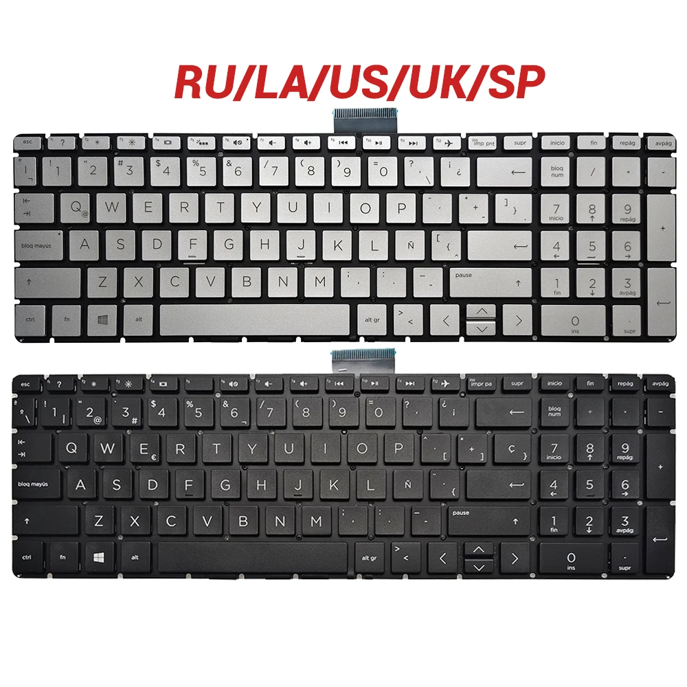 Teclado para portátil HP 15-EF 15S-DY 15-DY 15T-DY 15S-EQ TPN-Q201, TPN-Q222, TPN-W127, ruso/estadounidense/británico/español/Latino