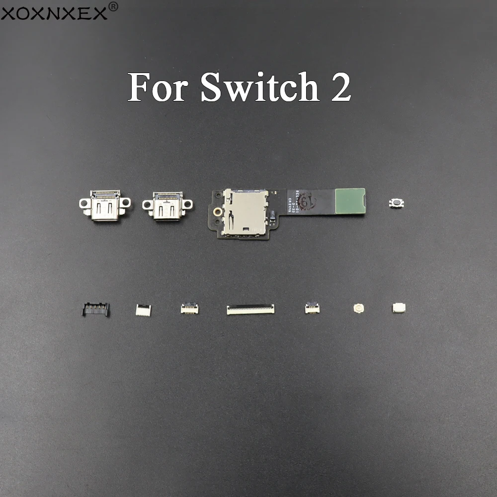 1 Uds. Para Switch 2 puerto de carga tipo C ranura para tarjeta deslizante toma de batería pantalla LCD altavoz toma de cableado ranura para tarjeta TF