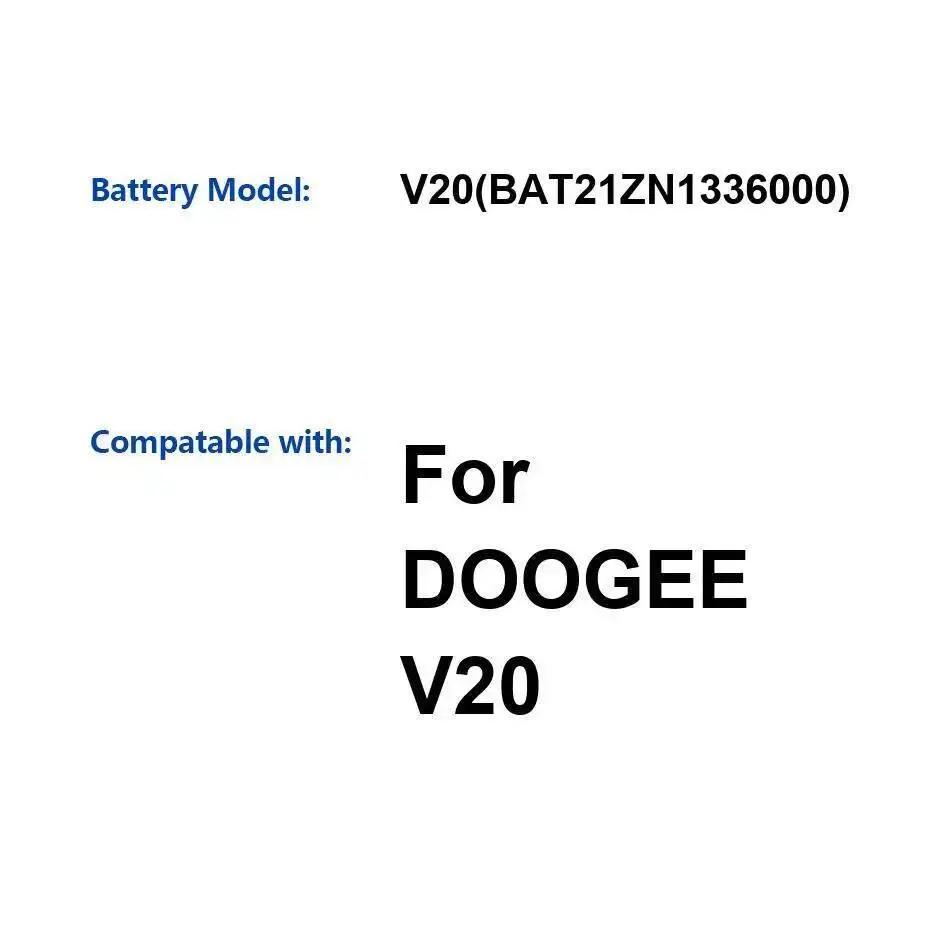 Para Doogee V20 BAT21ZN1336000 batería de teléfono móvil de alta compatibilidad buen rendimiento de baja temperatura 6000Mah