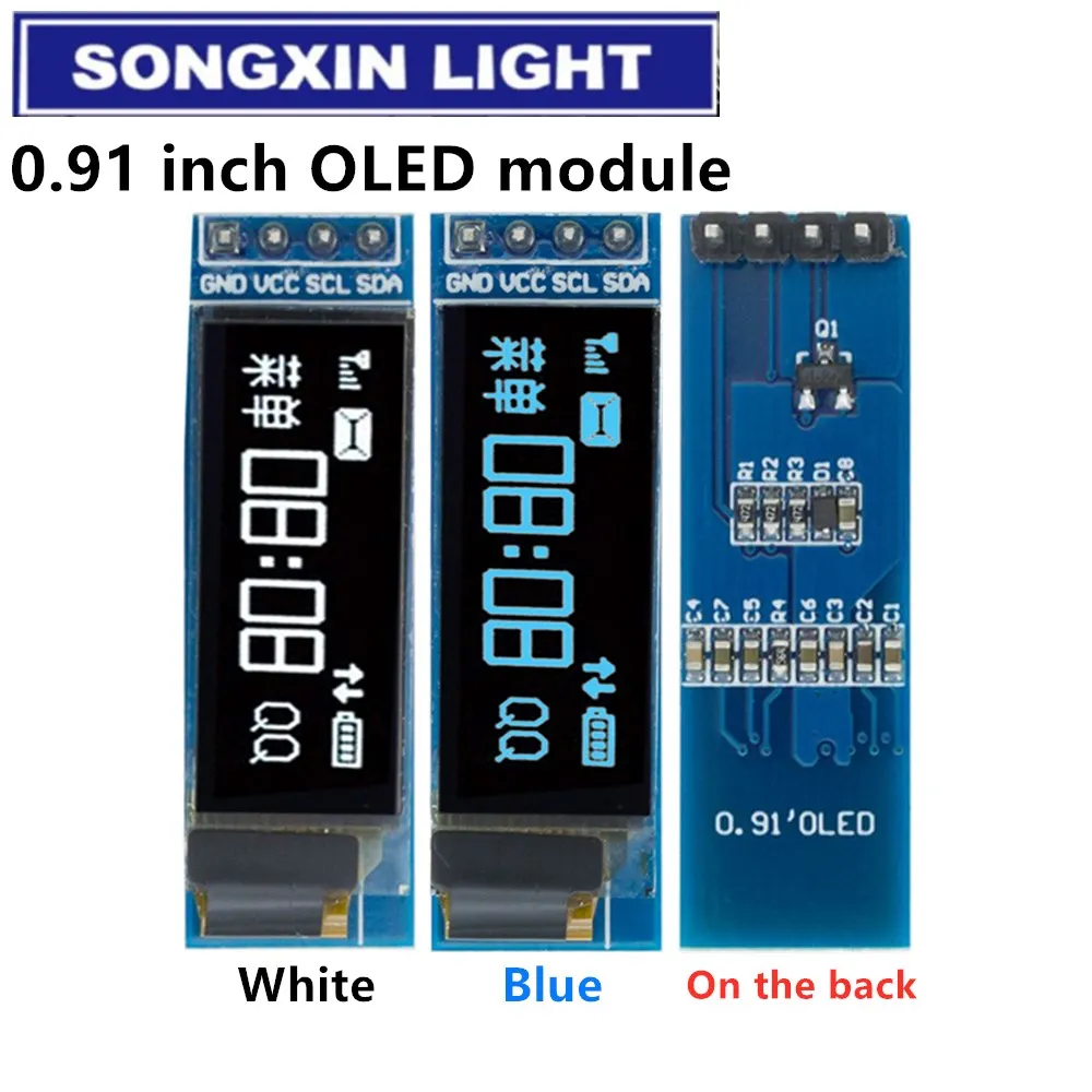 Módulo OLED de 0,91 pulgadas blanco/azul OLED 128X32 OLED LCD módulo de pantalla LED 0,91 "IIC comunicarse para certificación Arduino ROHS - imagen 2