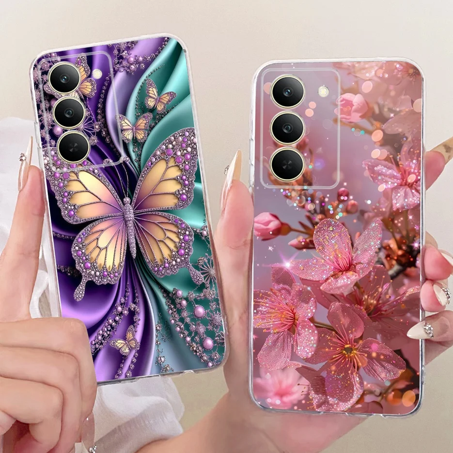 Para Realme 14 14T 14X 5G funda de lujo pintada con mariposa funda de teléfono suave y delgada para Realme 14X 14T Realme14 T Realme14X Fundas - imagen 2