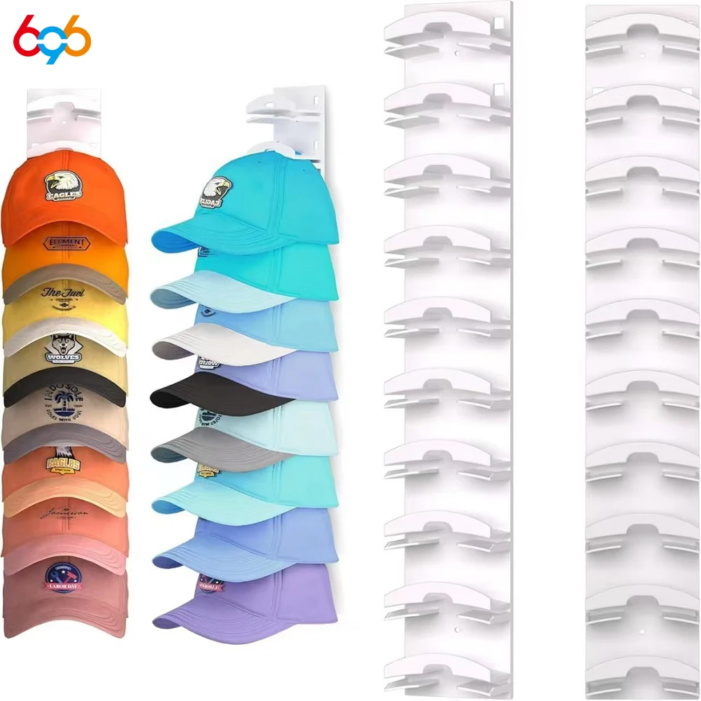 Nuevo estante para sombreros de béisbol de 10 rejillas, estante de almacenamiento para sombreros, colgador de armario para ahorro de espacio, exhibición de sombreros para la pared y la puerta para tienda en casa