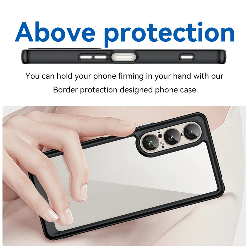 Funda transparente colorida de TPU para Sony Xperia 1 VII, funda protectora transparente, Fundas Coque Capa - imagen 4