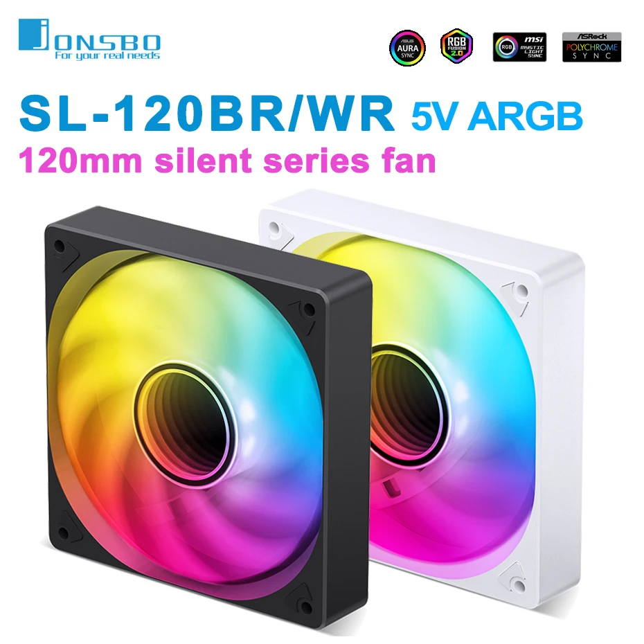 JONSBO SL-120 Ventilador 120 mm ARGB PWM Silencioso Blanco/Negro - imagen 4