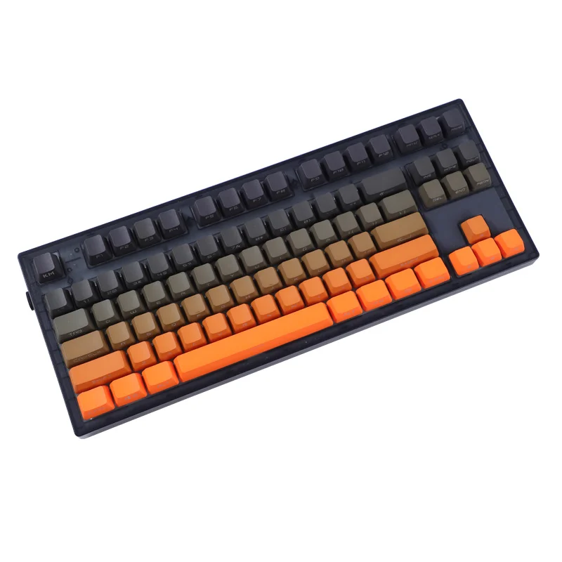 Teclas con gradiente de puesta de sol, 140 teclas, naranja, PBT, doble disparo, OEM, retroiluminación lateral, Teclado mecánico AULA F75 Ajazz Ak820 Pro PC - imagen 5