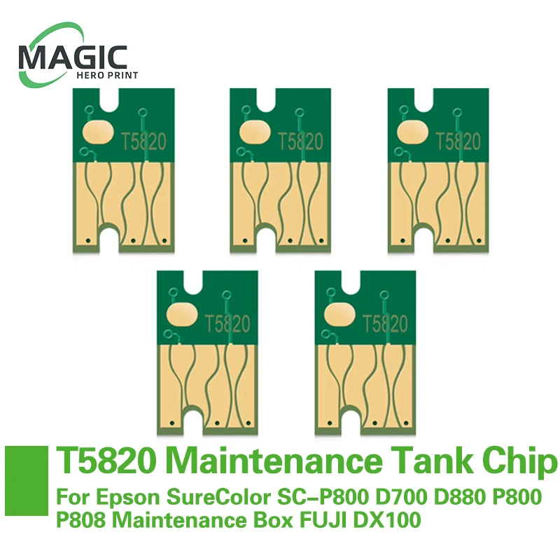 Chip de tanque de tinta de mantenimiento C13T5820 T5820 para Epson P800 P807 SC-P800 SC-P800 SureLab D700 D870 DX100 3800 3880 3885 3890