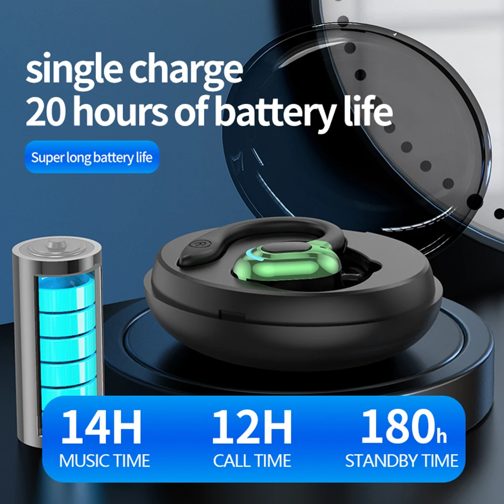 Auriculares M-F8 con Bluetooth 5,2, cascos con gancho para llamadas de música, estéreo, Mini auriculares con cancelación de ruido para deportes y juegos - imagen 3