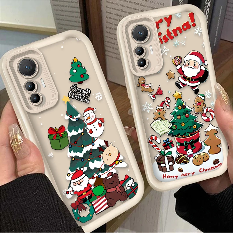 Funda navideña de dibujos animados para Xiaomi Poco X7 X6 X5 X3 NFC F7 F6 F5 F3 M7 M6 Pro 4G 5G Mi 12 11 Lite NE 5G 13T 12T 11T 14T Pro - imagen 2