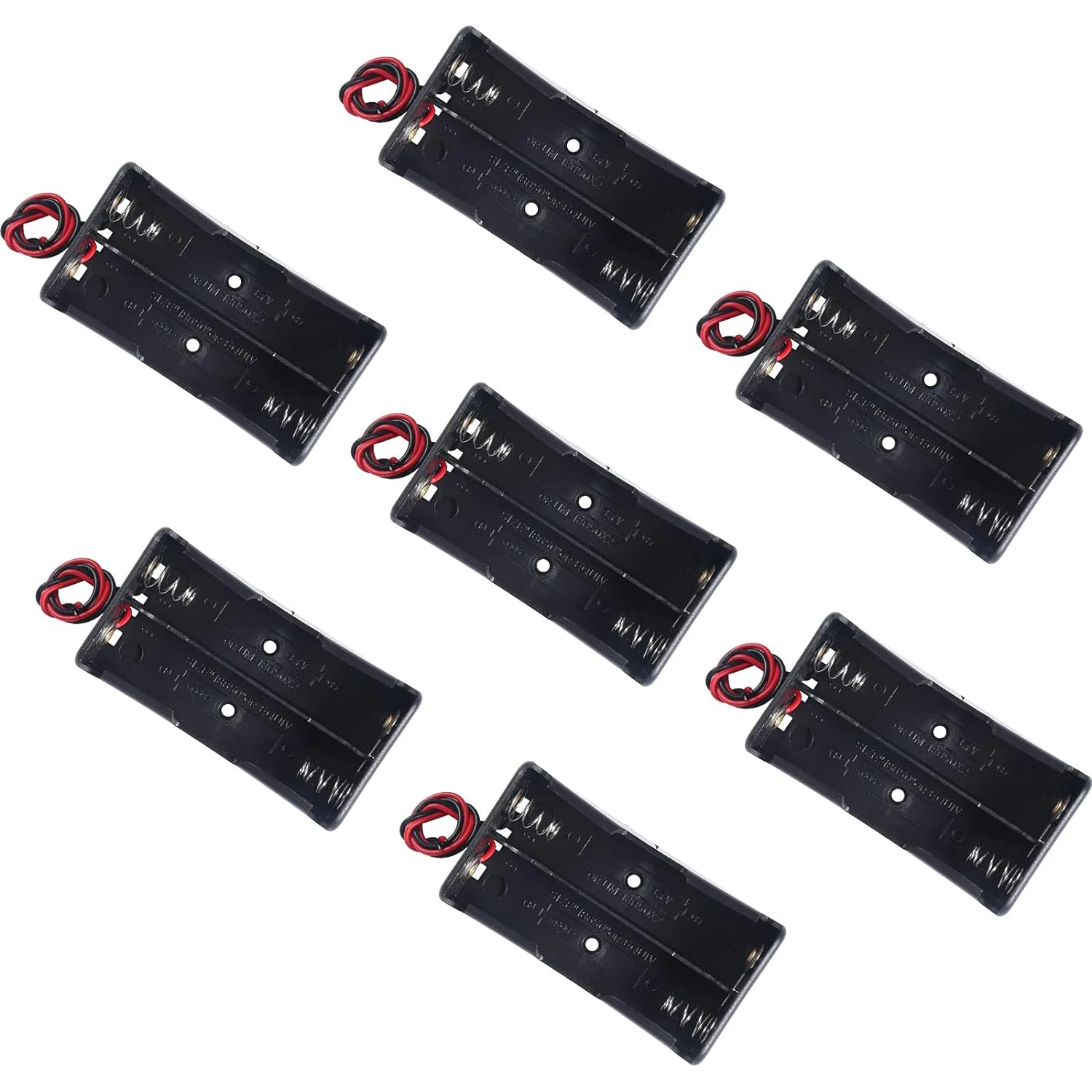 10 Uds 18650 soporte de batería 2 ranuras 3,7 V 18650 soporte de batería 18650 soporte de batería con cables - imagen 2