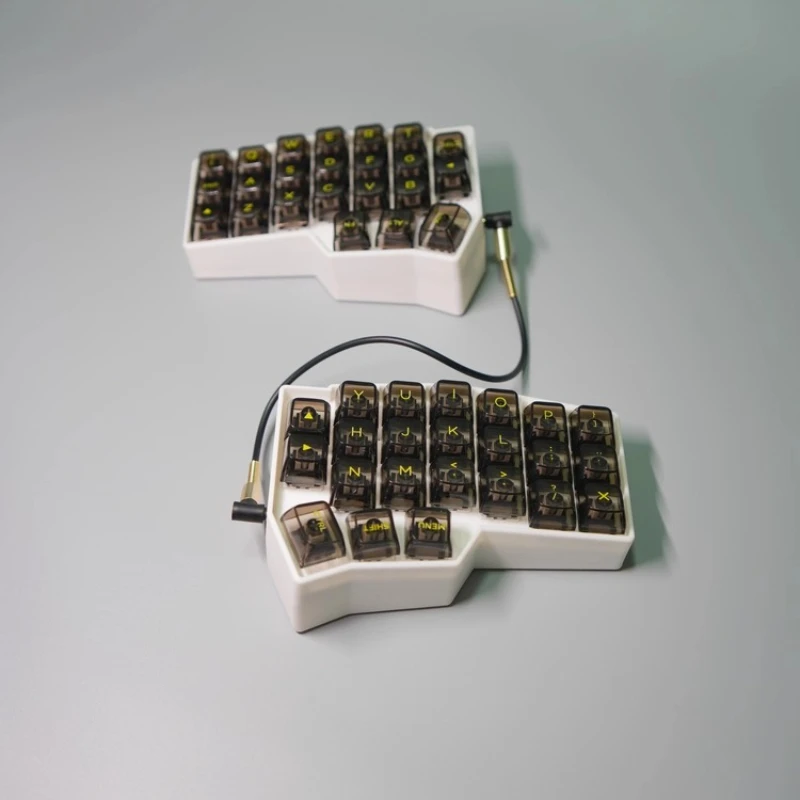 Corne Split Keyboard 46 teclas con cable monomodo RGB teclados mecánicos de intercambio en caliente personalizados 7 °   Teclado dividido de oficina VIAL inclinado - imagen 2