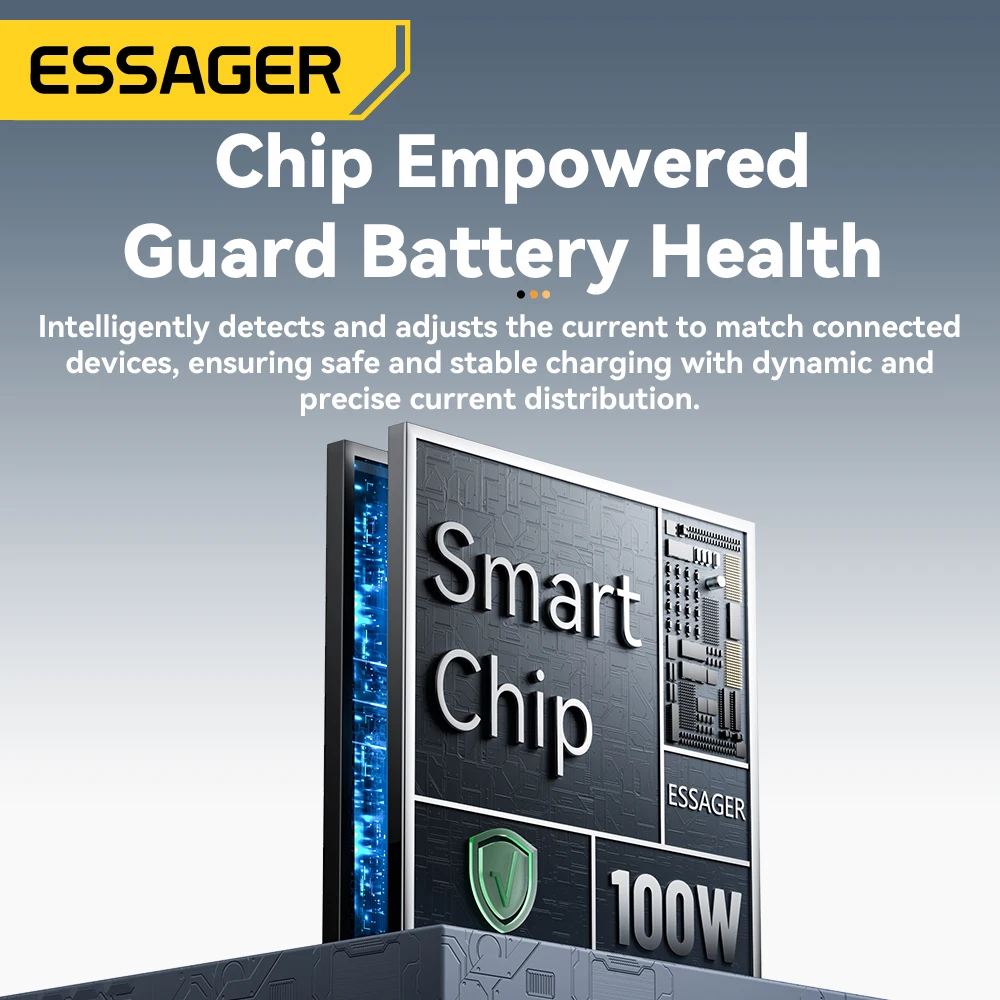 Essager 4 en 1 pantalla Digital Cable USB tipo C 100W PD Cable de carga rápida para iPhone Macbook iPad Xiaomi Cable de iluminación tipo C - imagen 4