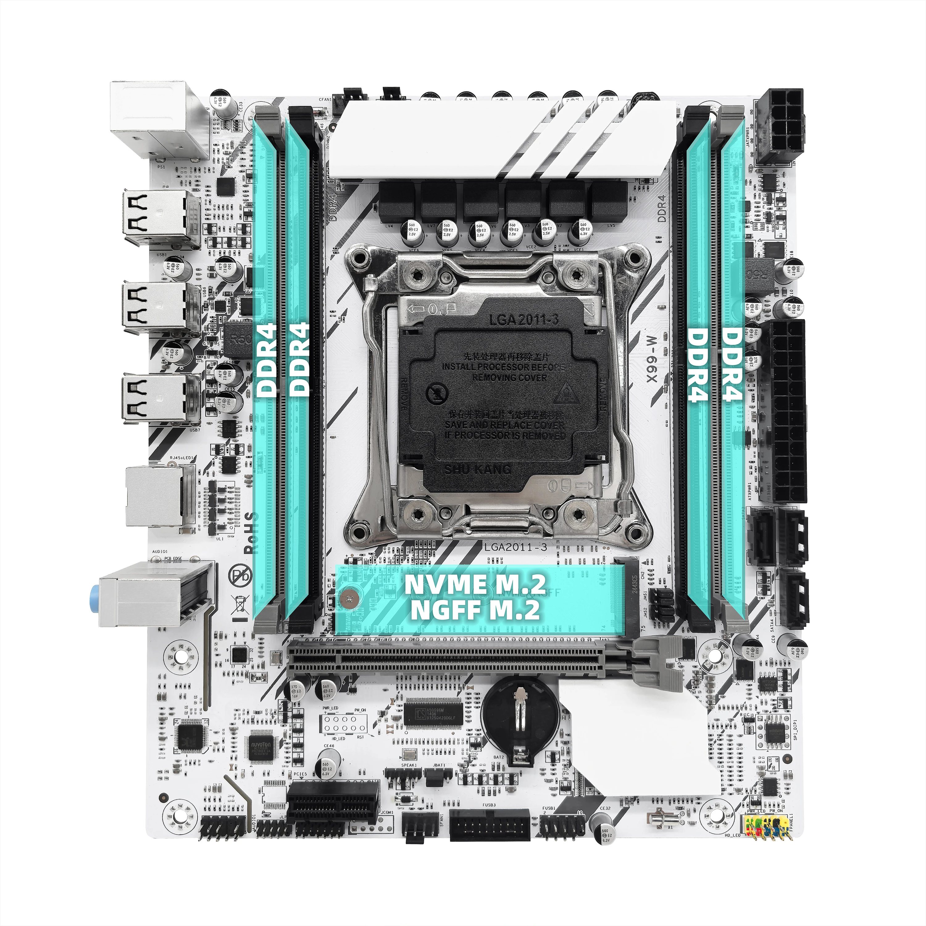 Juego de placa base ZSUS X99 con LGA2011-3 Xeon E5 2670 V3 CPU DDR4 16GB (1*16GB) 2133MHZ memoria RAM NVME M.2 SATA - imagen 2