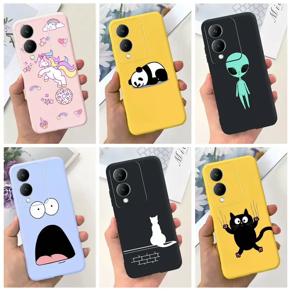 Funda de silicona suave para Vivo Y17s, cubierta indolora de dibujos animados, a prueba de golpes, bolsas de teléfono para Vivo Y17s Y 17 s VivoY17s, 2023