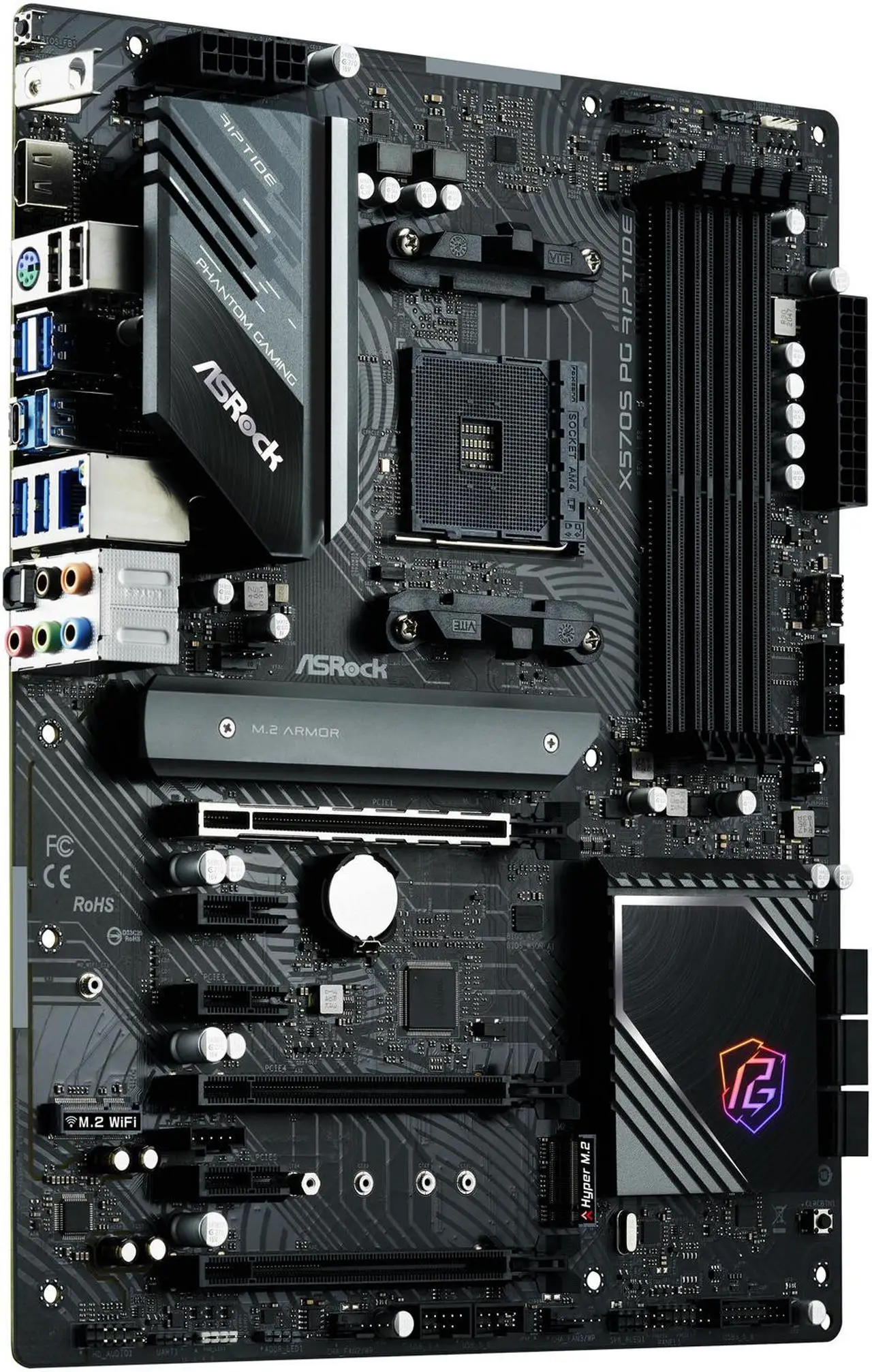 Placa base ASROCK X570 X570S PG RIPTIDE AM4 4 × DDR4 128GB PCI-E 4,0 ATX para Ryzen 5600 4600G PRO 2700 3400G cpu compatible con HDMI - imagen 3