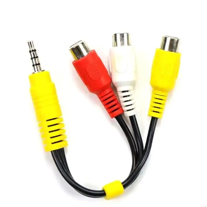 Cable adaptador AV de componente de vídeo de 3,5 MM a Jack 3 RCA para TCL TV portátil DVD rojo blanco y amarillo hembra - imagen 3