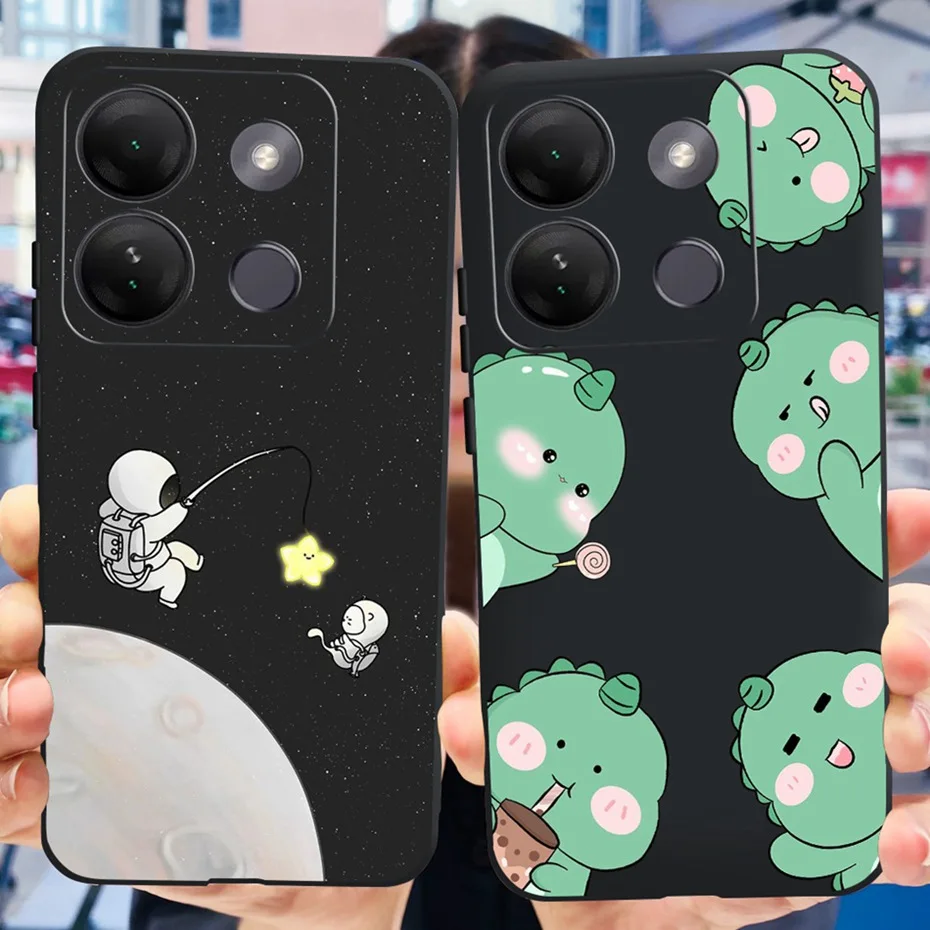 Funda para Infinix Smart 7 HD, carcasa trasera de silicona suave con patrón de gato y flores, parachoques para teléfono, 7HD, X6516 - imagen 5