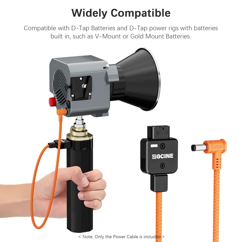 Cable de alimentación con conector CC ZGCINE D-Tap a 5,5*2,5mm, 60cm de longitud 180 ° Giratorio con cable trenzado para batería con montaje en V/montaje dorado - imagen 4