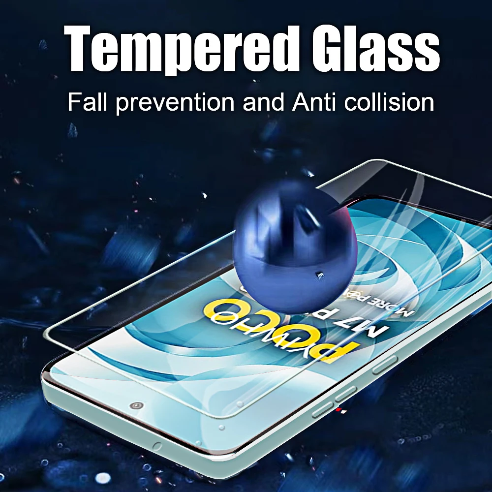 4 Uds vidrio templado para Xiaomi Poco M7plus 5G protectores de pantalla película protectora de cubierta completa para Xiaomi Poxo Pocco M7 M 7 Plus M7 + - imagen 4