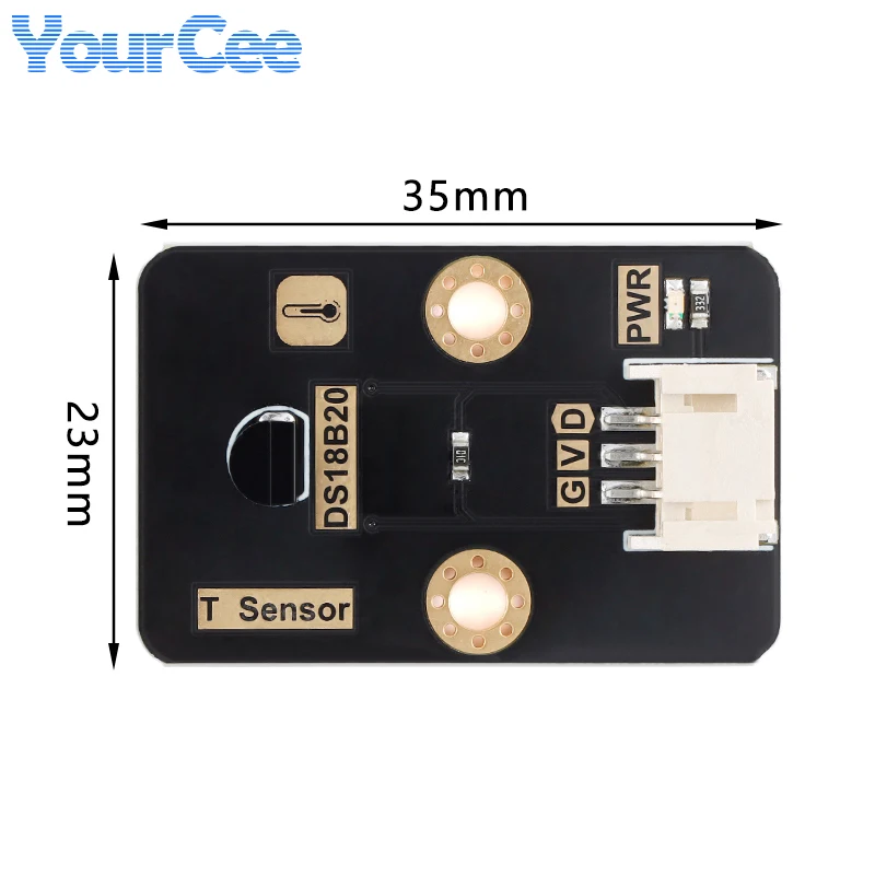 Módulo de Sensor de temperatura Digital DS18B20 T, interfaz de PH2.0-3p de comunicación de un solo bus de 3,3/5V para Arduino Stm32 ESP32, 2 uds./1 ud. - imagen 3