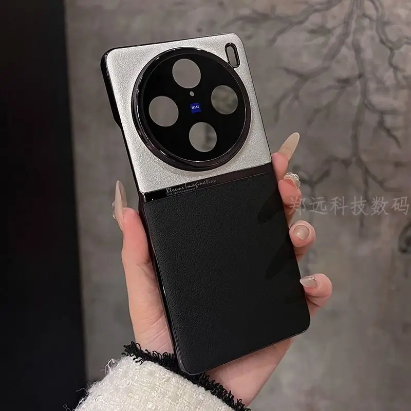 Para VIVO X200 Pro funda de lujo de cuero PU lente protectora trasera funda para VIVO X100 X200Pro X100 Ultra X100S carcasa de teléfono - imagen 2