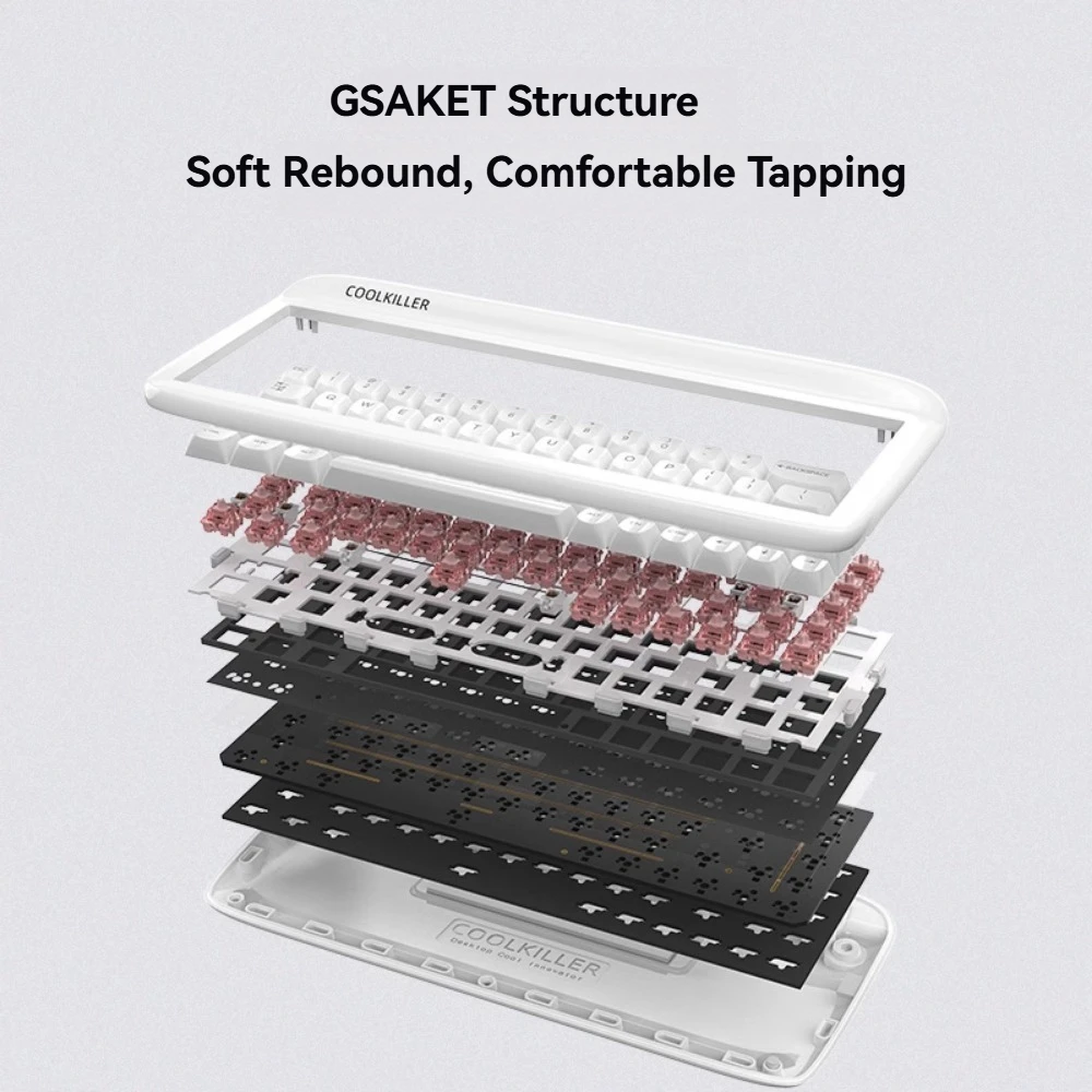 Coolkiller VIVID67 Mechanical Keyboard Wireless Tri-mode Gasket Hot-Swap RGB Custom Cute Girl Aluminum Office Gaming Keyboard - imagen 3