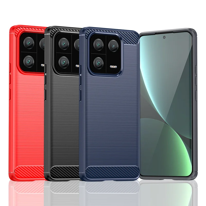 Funda de silicona suave para Xiaomi, protector de teléfono de fibra de carbono para Xiaomi Mi 13 Pro - imagen 2