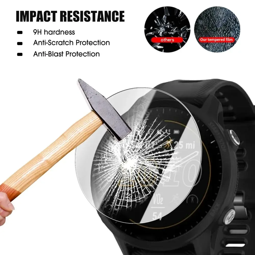 1-5 uds vidrio templado de fácil instalación para Garmin Forerunner 165/955/255 Protector de pantalla con Kit de películas de posicionamiento para Garmin - imagen 5
