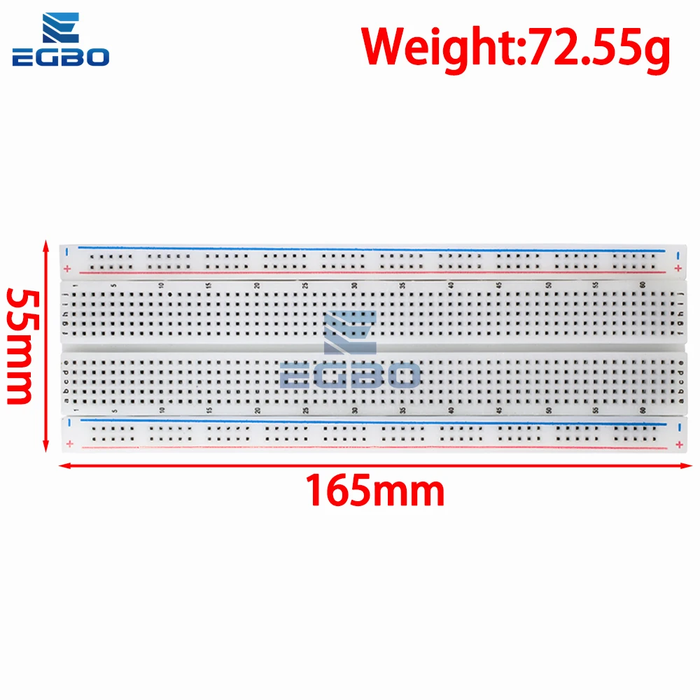 EGBO-Placa de pruebas piezas sin soldadura, placa de pruebas PCB de 830 agujeros, MB102, 1 MB-102, 400 puntos - imagen 3