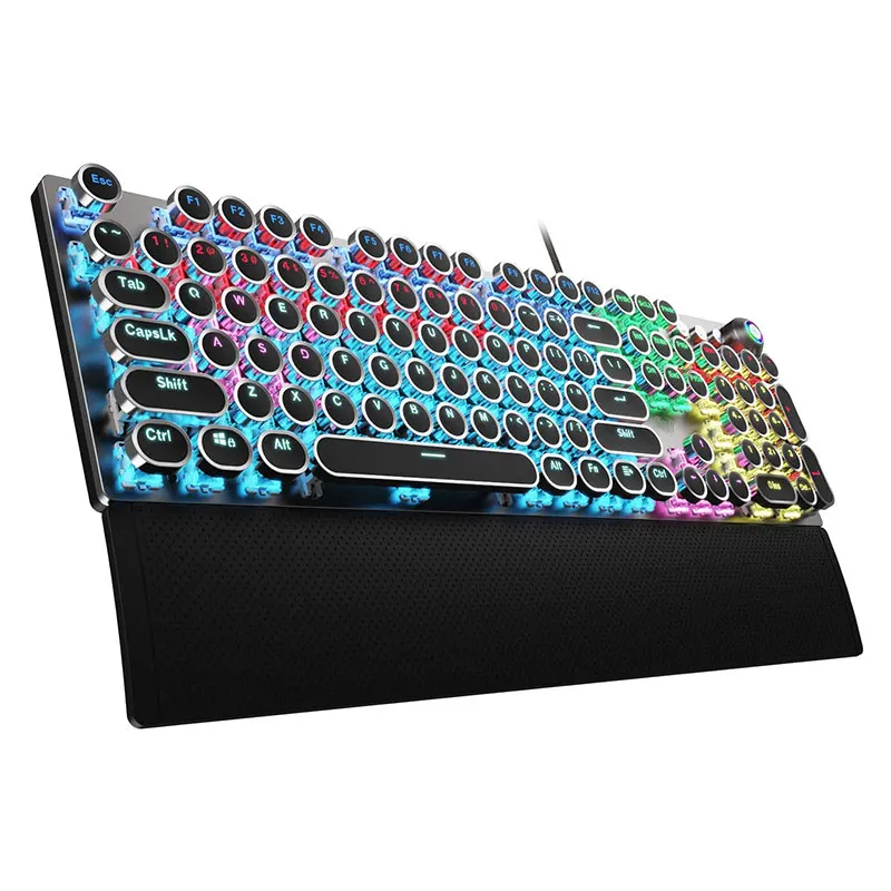 Teclado mecánico AULA F2088, teclas redondas Retro Punk, teclado para juegos para PC, portátil, tableta, 104 teclas, teclado retroiluminado RGB con cable - imagen 2