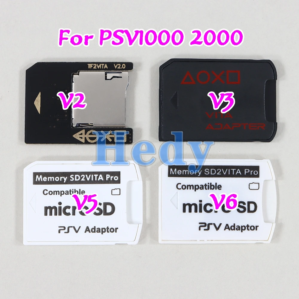 1 unidad versión V2 V3 V5 V6 5,0 6,0 para PSVita PSV1000 adaptador de tarjeta Micro SD/TF SD2Vita convertidor de carga rápida para PSV 1000 2000