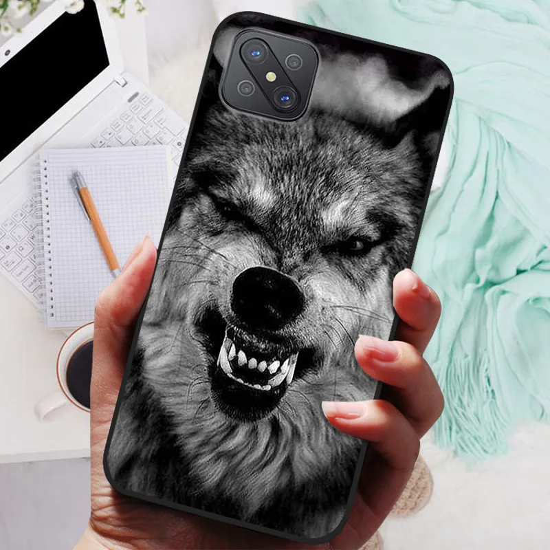 Para OPPO Reno 4Z 5G Reno4Z CPH2065 funda negra León Lobo fundas traseras suaves de silicona para OPPO Reno4 Z A92s funda protectora - imagen 4
