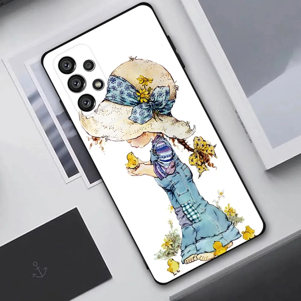 Funda de teléfono con patrón de Sarah Kay para Samsung Galaxy A20,A21s,A22,A31,A32,A52,A53,A72,73,A80,A91 funda negra suave - imagen 2