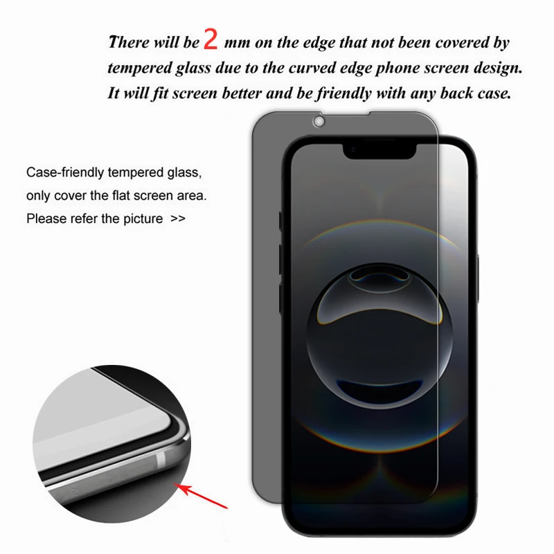 Para iPhone 16E vidrio para Apple iPhone 16E vidrio templado 6,1 pulgadas Anti Peep privacidad pegamento completo Protector de pantalla para iPhone 16E - imagen 3