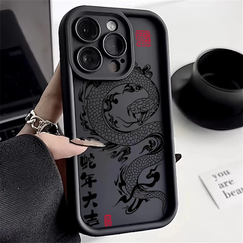 Nueva funda de teléfono de lujo con diseño de serpiente para Samsung Galaxy A54 A53 A35 A34 A33 A25 A24 A16 S25 Ultra S24 FE S23 S22 S21 Plus, funda suave - imagen 2