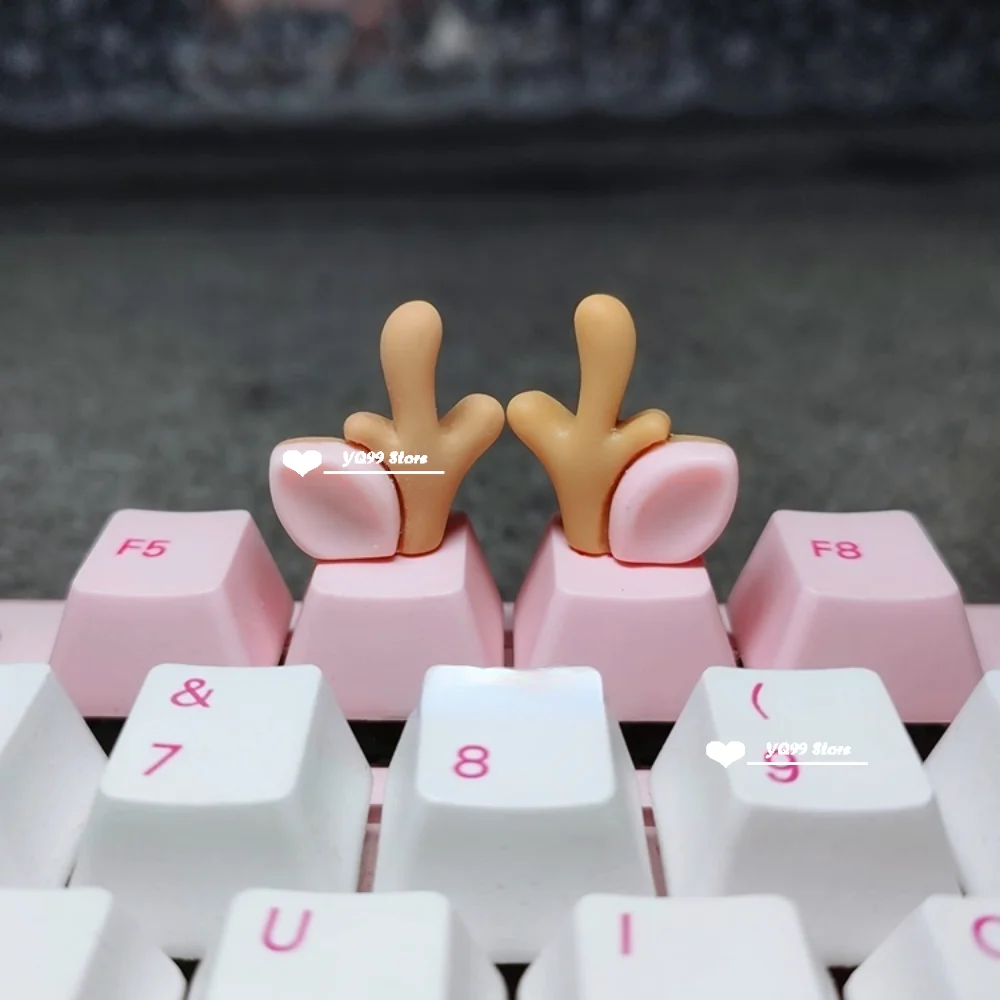 Tapa de tecla de oreja de conejo de oreja de gato personalizada para Cherry MX, Teclado mecánico rosa, gorra de bola Xda, tecla tridimensional - imagen 3