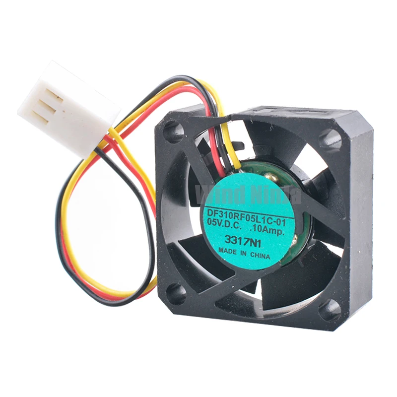 DF310RF05L1C-01 Mini ventilador de refrigeración 3cm 30mm Flujo Axial 30x30x10mm DC5V 0.10A 3 pines para microdispositivos y enrutadores - imagen 2