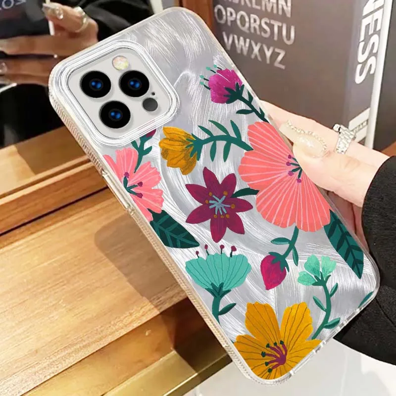 Funda artística de flor de Cactus para Apple iPhone 16 16E 15 14 13 12 11 8 XS X Pro Max funda de teléfono con textura de plumas - imagen 5