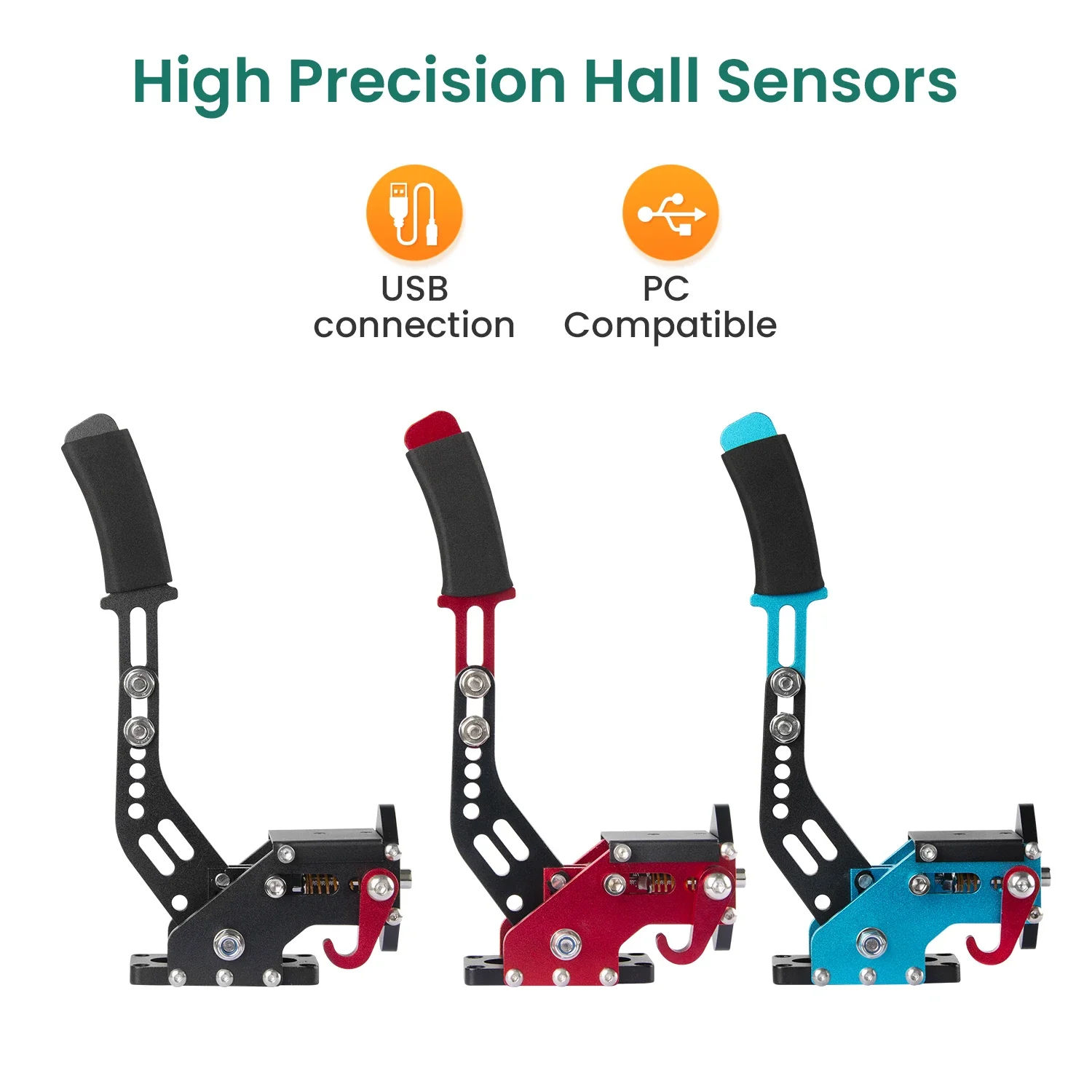 SIMSONN Racing Simulator Hall Freno de mano compatible con Logitech G29/G27/G25 PC USB Sensor de efecto Hall para juegos Simracing - imagen 2