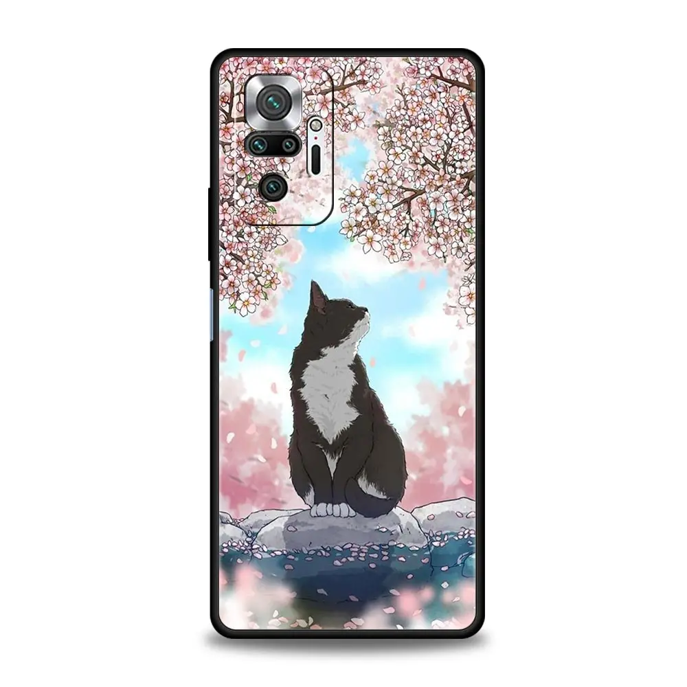 Funda de teléfono de gatos encantadores para Xiaomi Redmi Note, 12, 11, 10 Pro, 9S, 9, 8, 7, 9T, 8T, 9C, 9A, 8A, 12, 11T, 5G, 10S, funda de silicona para juegos - imagen 3