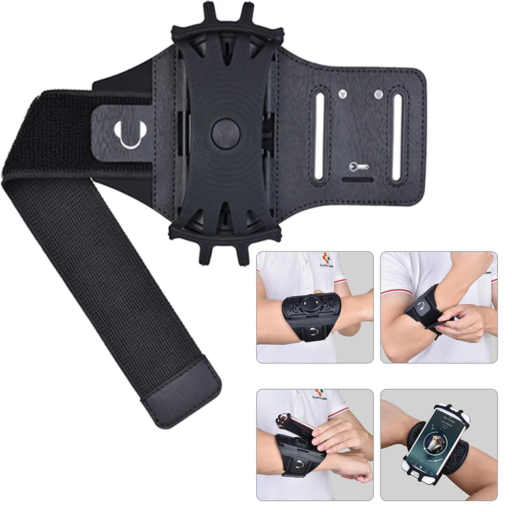 Brazalete para correr, brazalete deportivo, pulsera deportiva ajustable, brazalete giratorio de 360 grados para teléfono para correr, entrenamiento en gimnasio