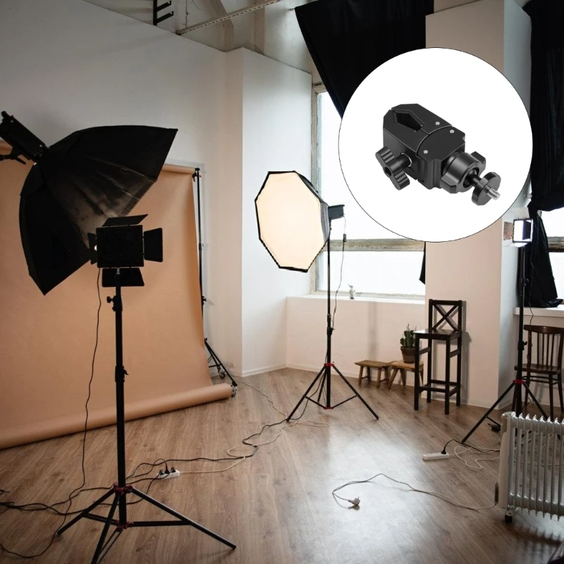 Clip de montaje de cámara de esquina múltiple, trípodes consistentes, soportes de luz, conductos, Plan de tornillo de 1/4 pies K1KF