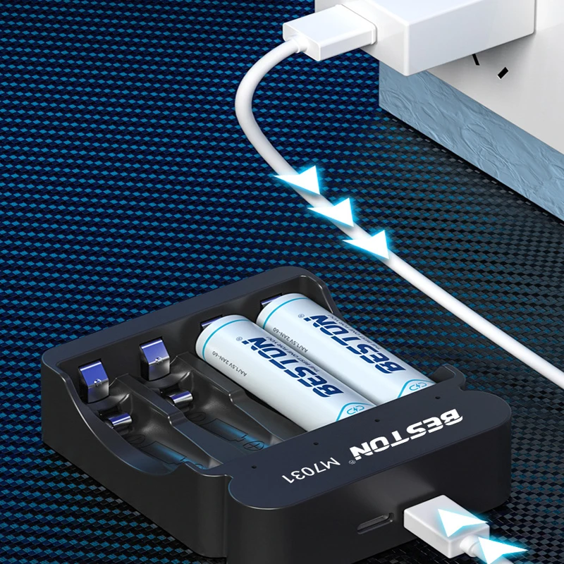 Cargador inteligente de iones de litio de voltaje constante, 4 ranuras, 1,5 v, para batería recargable de 1,5 v, AA, AAA, con indicadores LED - imagen 5