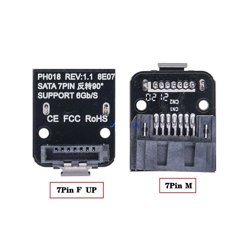 Placa base de ordenador de escritorio, interfaz SATA, inversa de tarjeta adaptadora 7 pines, junta de giro Horizontal y Vertical de 90/180 grados - imagen 2